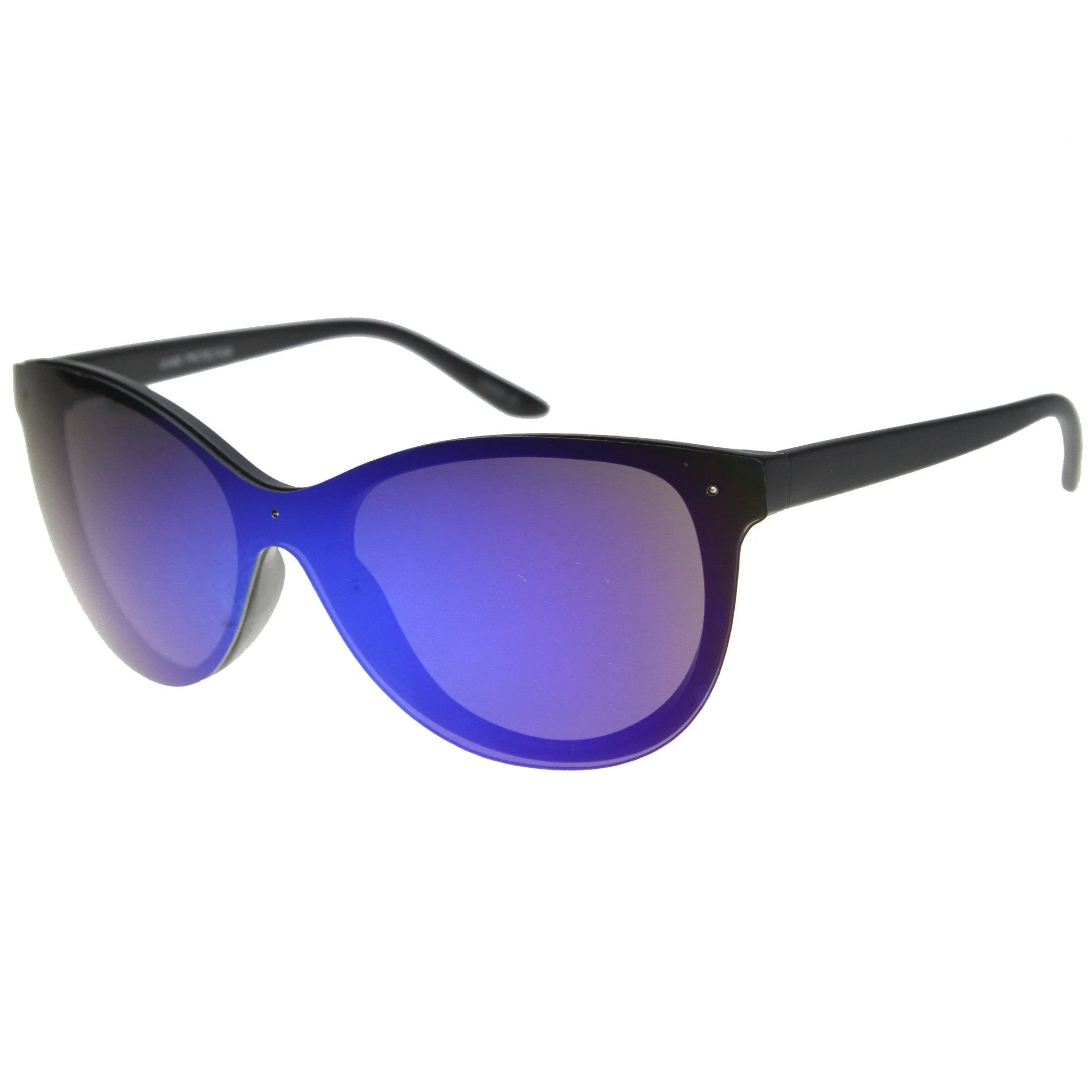 Ultra Futuristic Flat Shield Sunglasses With Mirror Lenses 9737