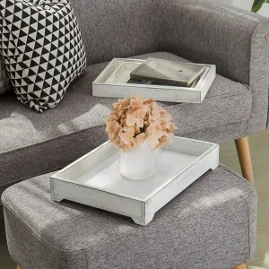 White Wood Nesting Serving Trays, Set of 3