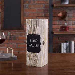 Whitewashed Wood Wine Gift Box with Chalkboard Label