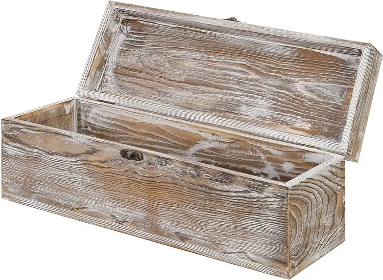 Whitewashed Wood Wine Gift Box with Chalkboard Label