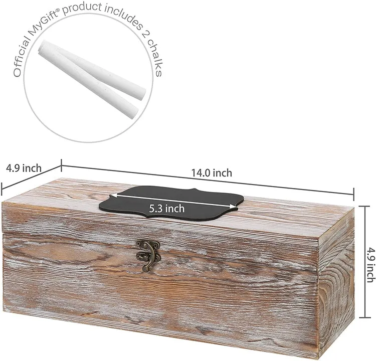 Whitewashed Wood Wine Gift Box with Chalkboard Label