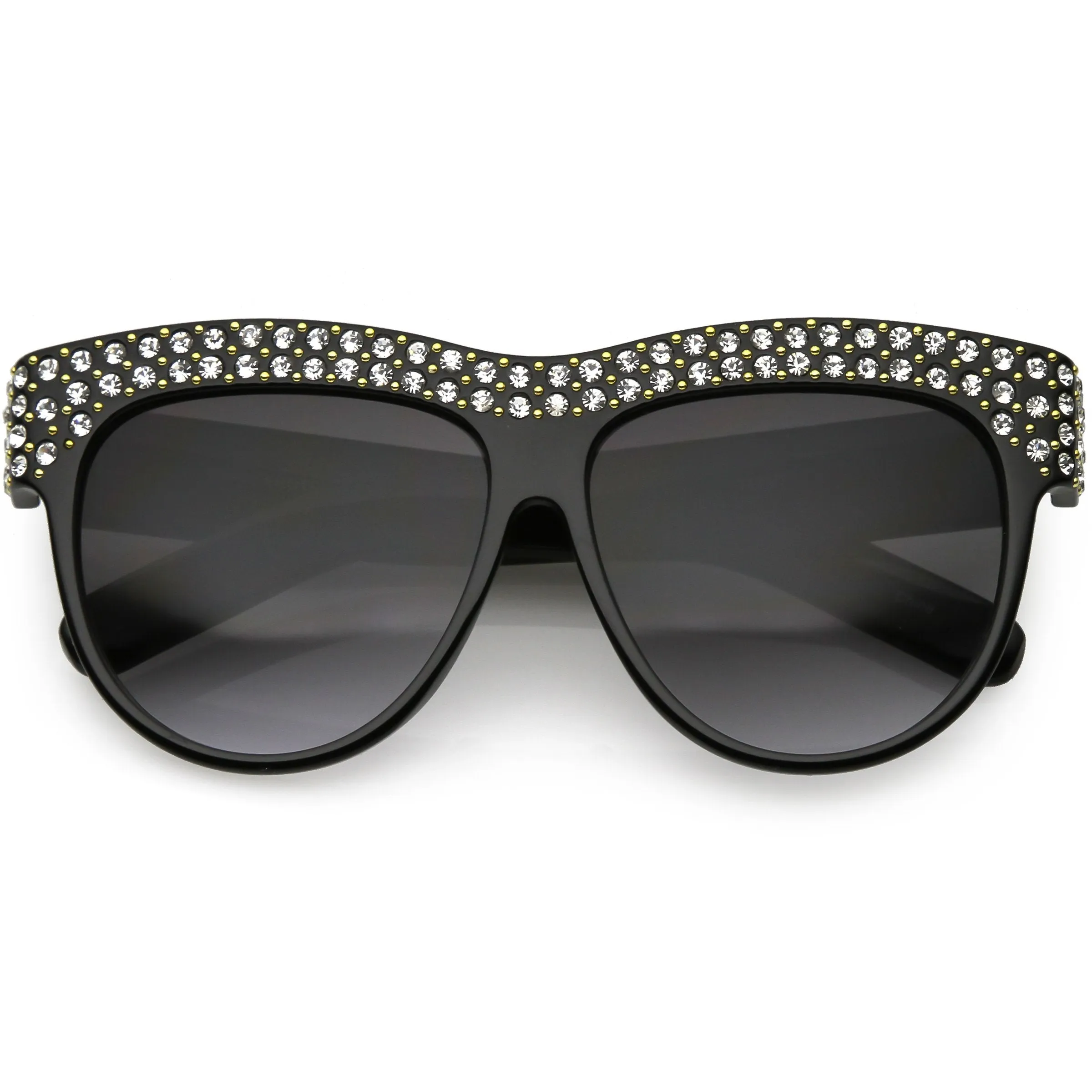 Women's Retro Handmade Rhinestone Oversize Sunglasses C610