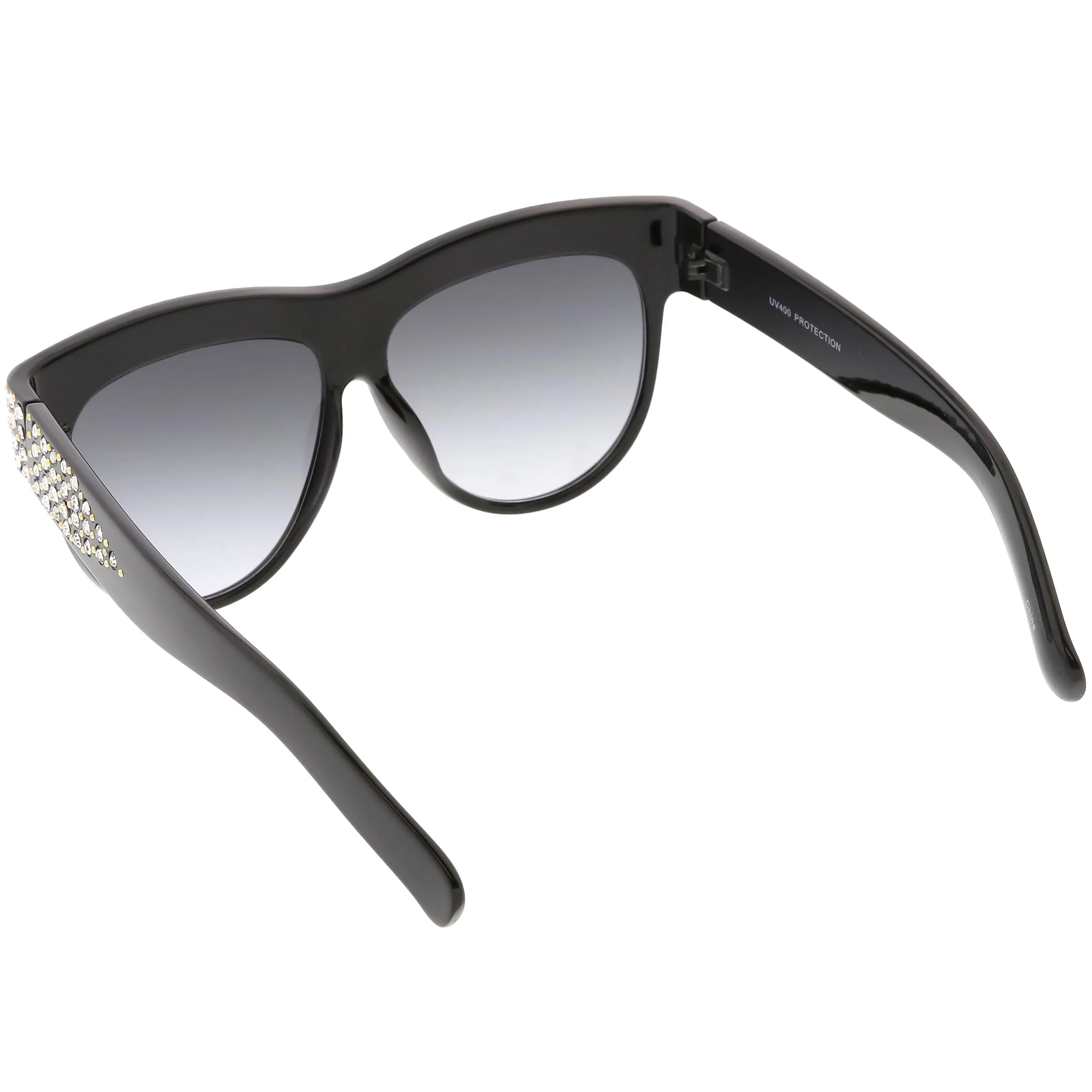 Women's Retro Handmade Rhinestone Oversize Sunglasses C610