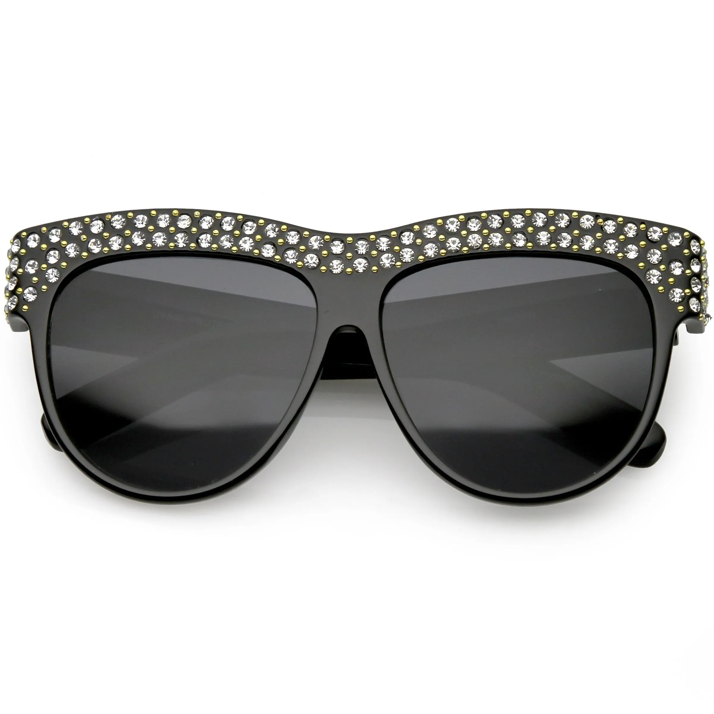 Women's Retro Handmade Rhinestone Oversize Sunglasses C610
