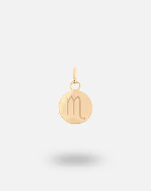 Zodiac Disc Charm Pendant - Scorpio